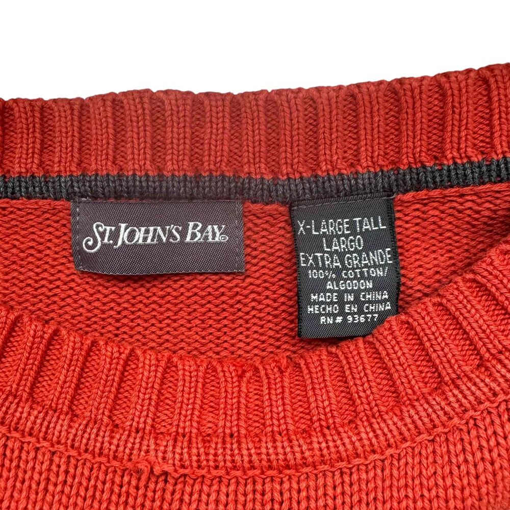Saint Johns Bay Burnt Rust Orange Oversized Pullover Fall Sweater Earthy Boho XL - Picture 13 of 16